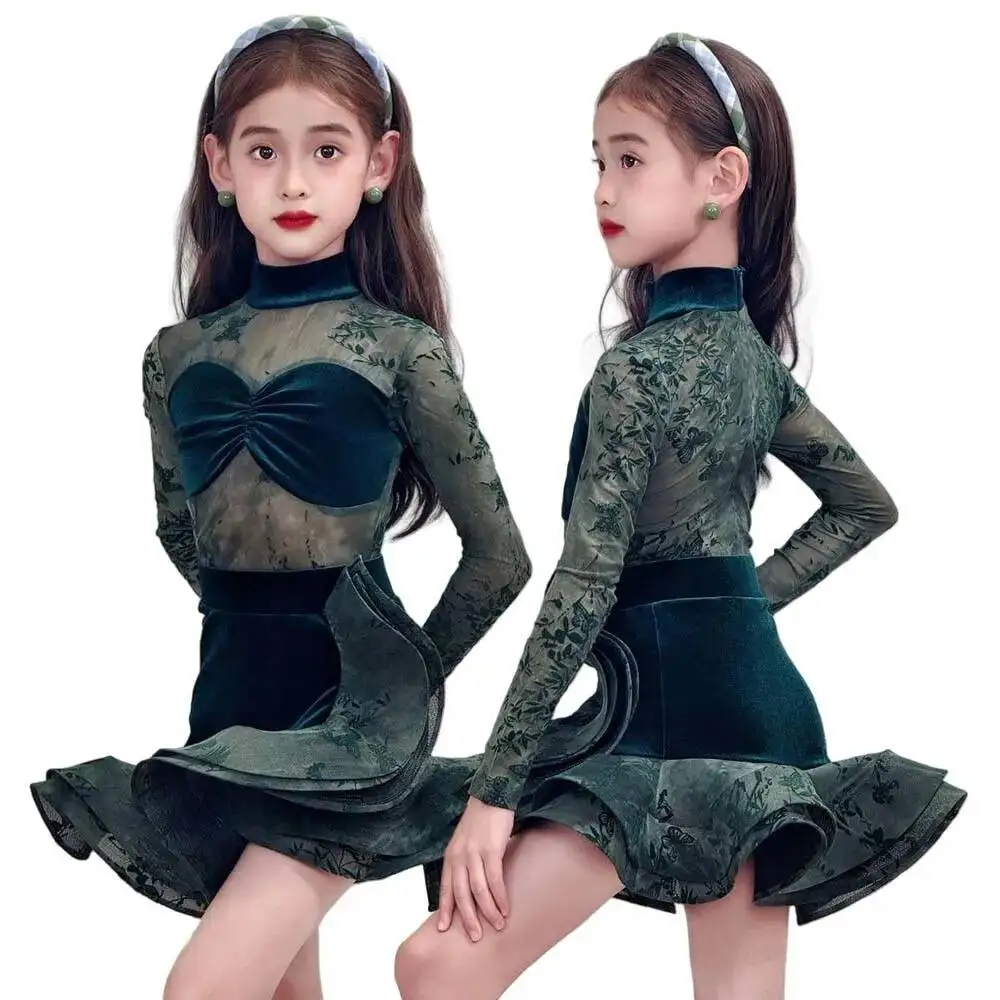 ballroom Lace velvet mesh latin girl american dance dress rumba cha cha samba tango costume competition practice wear kids Child
ballroom Lace velvet mesh latin girl american dance dress rumba cha cha samba tango costume competition practice wear kids Child