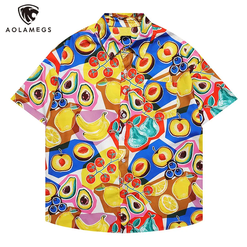 Men's Shirts Hawaiian Fruit Print Korean Version Clothing Button Stylish Harajuku Blouse Summer Holiday Beach Style Tops New
Men's Shirts Hawaiian Fruit Print Korean Version Clothing Button Stylish Harajuku Blouse Summer Holiday Beach Style Tops New