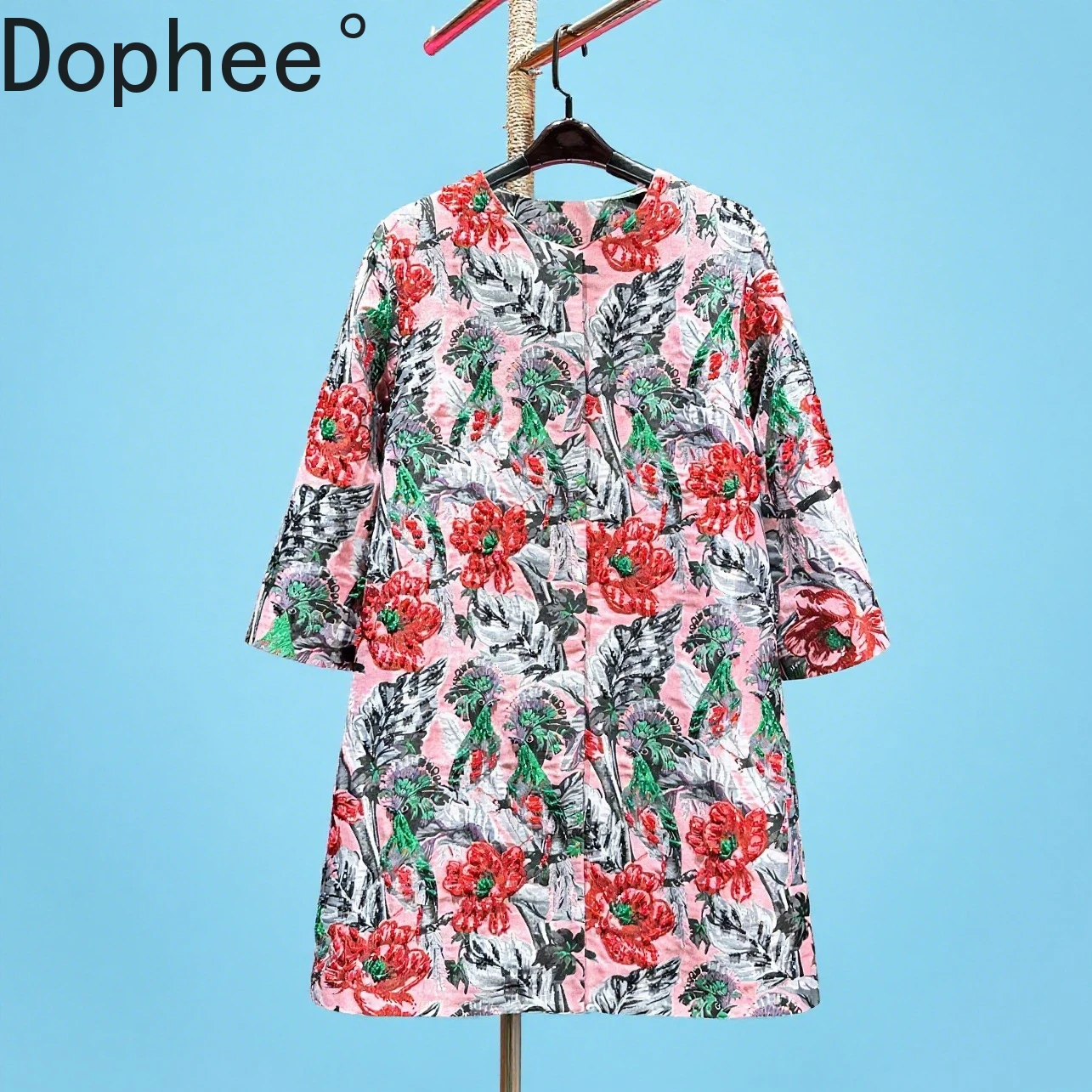 High Quality New Autumn Female 3/4 Sleeve Windbreaker Luxury Beading Elegant O-neck All-match Mid-long Casual Trench Coats 2025
High Quality New Autumn Female 3/4 Sleeve Windbreaker Luxury Beading Elegant O-neck All-match Mid-long Casual Trench Coats 2025