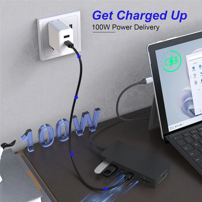 Рекомендуемая поверхностная док-станция USB C 11-в-1 с блоком питания — док-станция с тройным дисплеем 2 + VGA для Surface Pro Se
Рекомендуемая поверхностная док-станция USB C 11-в-1 с блоком питания — док-станция с тройным дисплеем 2 + VGA для Surface Pro Se