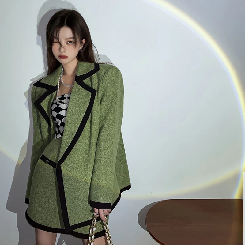 plus Size Early Autumn Set Loose Fit Green Small Fragrance Style Jacket Korean Style Long Sleeve Short Dress Cardigan
plus Size Early Autumn Set Loose Fit Green Small Fragrance Style Jacket Korean Style Long Sleeve Short Dress Cardigan