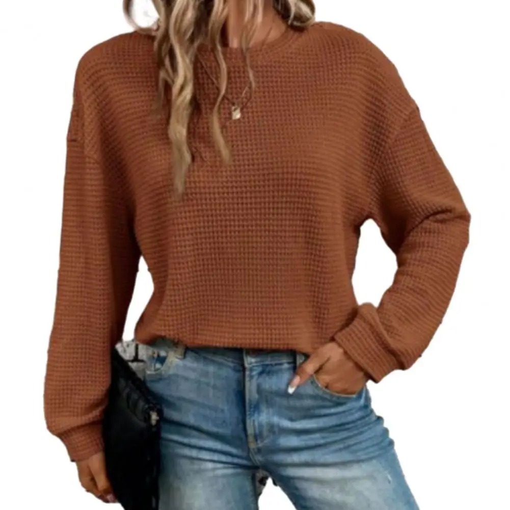 Long-sleeved Top Cozy Knitted Waffle Texture Sweater Women's Soft Stylish Fall/spring Loose Long Sleeve Top Solid Colors Women
Long-sleeved Top Cozy Knitted Waffle Texture Sweater Women's Soft Stylish Fall/spring Loose Long Sleeve Top Solid Colors Women