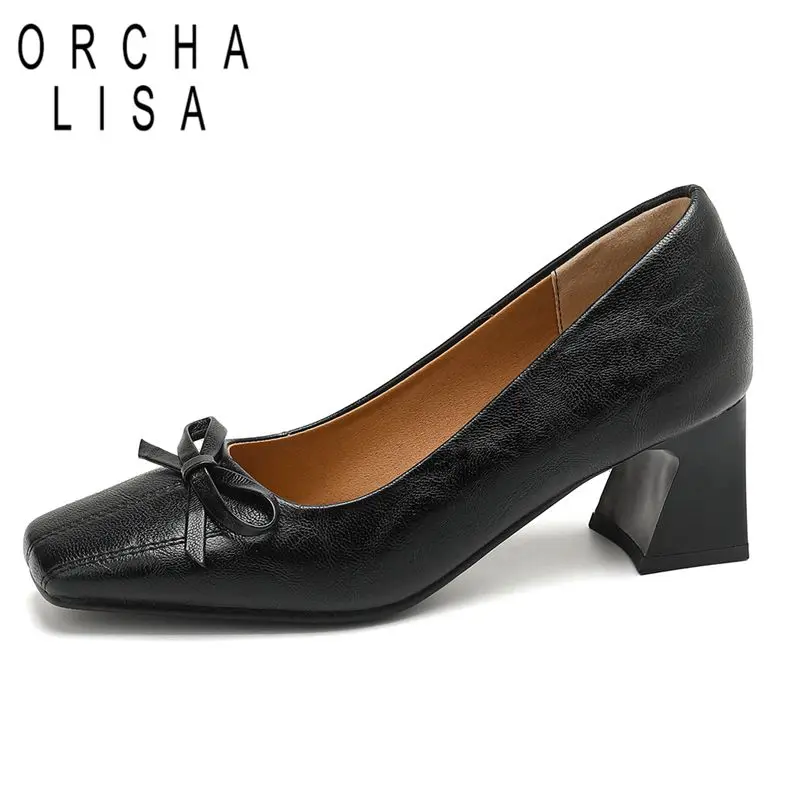ORCHA LISA Brown Female Pumps Square Toe Slip On Butterfly Knot 6cm Chunky Heels Soft Sexy Office Lady Shoes Plus Size 40 41 42
ORCHA LISA Brown Female Pumps Square Toe Slip On Butterfly Knot 6cm Chunky Heels Soft Sexy Office Lady Shoes Plus Size 40 41 42