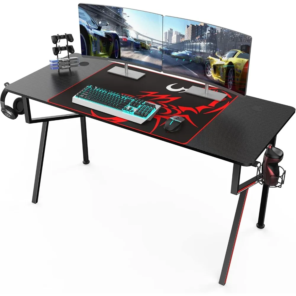 Gaming Desk 55", K Shaped Large Gaming Computer Desk Home Office PC Gamer Desk Table with Mouse Pad Headphone Hook Cup Holder
Gaming Desk 55", K Shaped Large Gaming Computer Desk Home Office PC Gamer Desk Table with Mouse Pad Headphone Hook Cup Holder