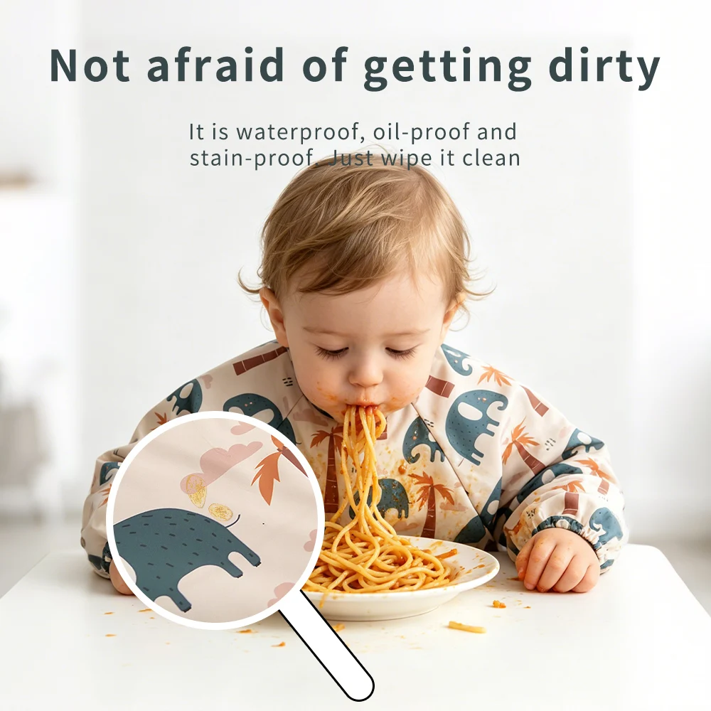 HappyFlute Long Sleeved baby bib waterproof, stain resistant, machine washable, and dirt resistant, essential for feeding 6-24M
HappyFlute Long Sleeved baby bib waterproof, stain resistant, machine washable, and dirt resistant, essential for feeding 6-24M