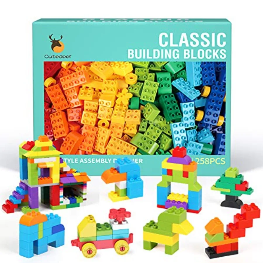 258 Piece Classic Big Building Blocks Set for Toddlers Compatible with All Major Brands, Large Building Bricks STEM Toys with G
258 Piece Classic Big Building Blocks Set for Toddlers Compatible with All Major Brands, Large Building Bricks STEM Toys with G
