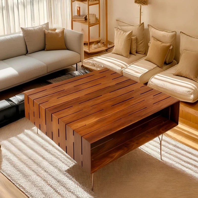 Walnut color coffee table Internet celebrity square living room coffee table modern simple small apartment tea table
Walnut color coffee table Internet celebrity square living room coffee table modern simple small apartment tea table