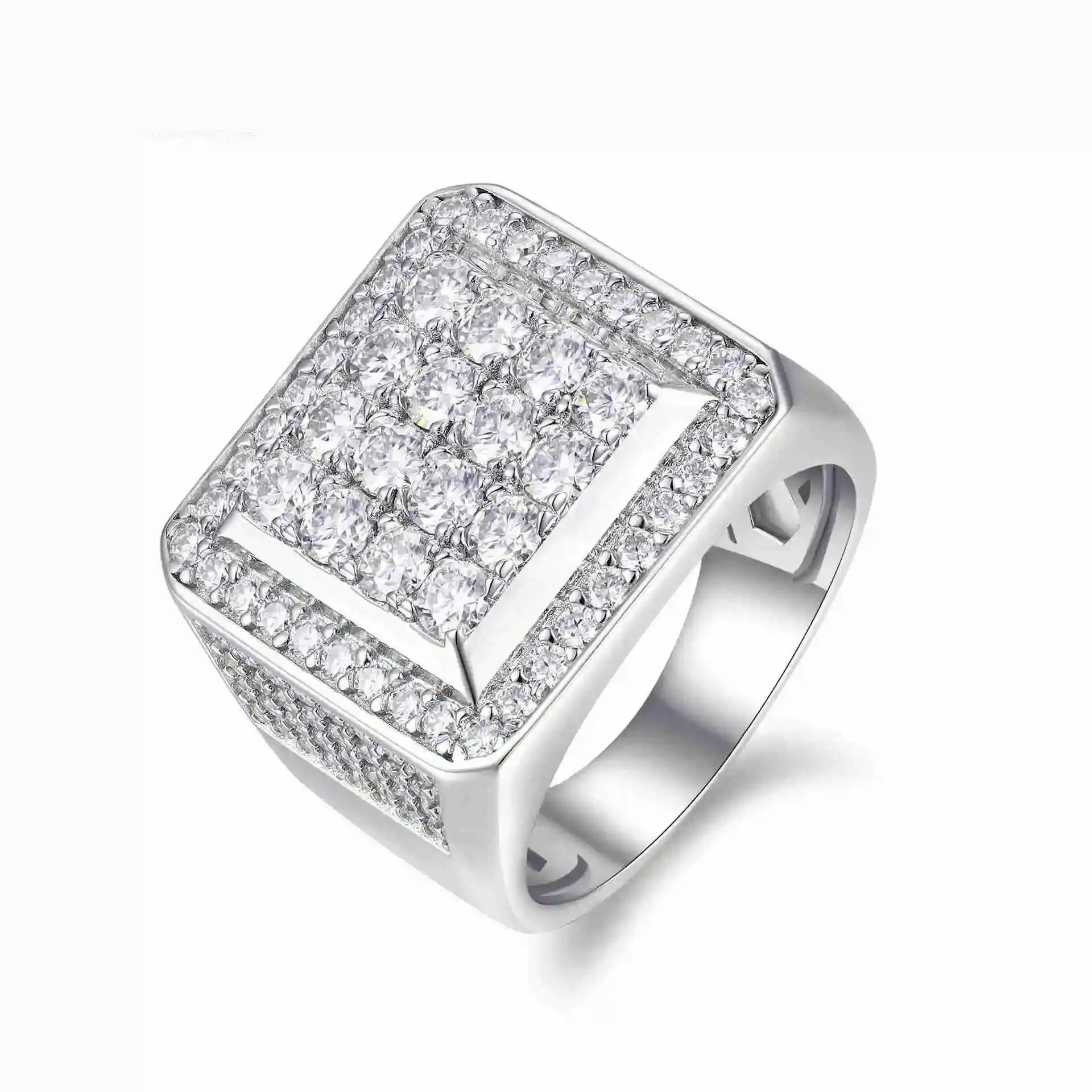 S925 Sterling Rhodium Plated Pave Round D VVS Moissanite Prong Set Cuban Engagement Ring for Men Custom Lab Diamond Available
S925 Sterling Rhodium Plated Pave Round D VVS Moissanite Prong Set Cuban Engagement Ring for Men Custom Lab Diamond Available