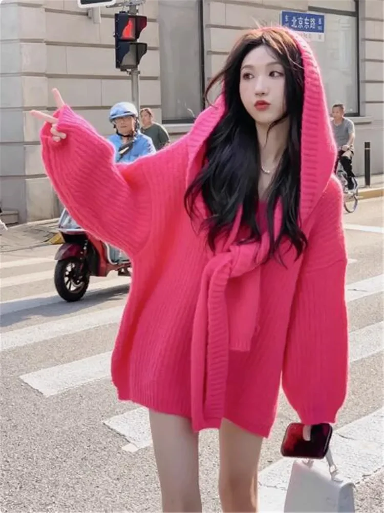 Fashion Cute Girl Rose Red White Soft Knit Sweater New Fall Fashion Big Lapel Collar Hooded Pullover Jumper Loose Casual Top
Fashion Cute Girl Rose Red White Soft Knit Sweater New Fall Fashion Big Lapel Collar Hooded Pullover Jumper Loose Casual Top