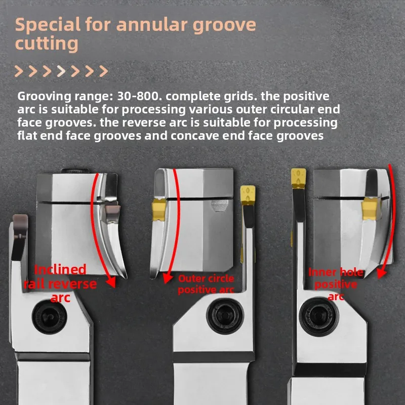 Face Grooving Tool Holder, Extended Arc Cutting Depth, Extended Face Grooving MGHH525, Large Depth Grooving Tool Holder
Face Grooving Tool Holder, Extended Arc Cutting Depth, Extended Face Grooving MGHH525, Large Depth Grooving Tool Holder