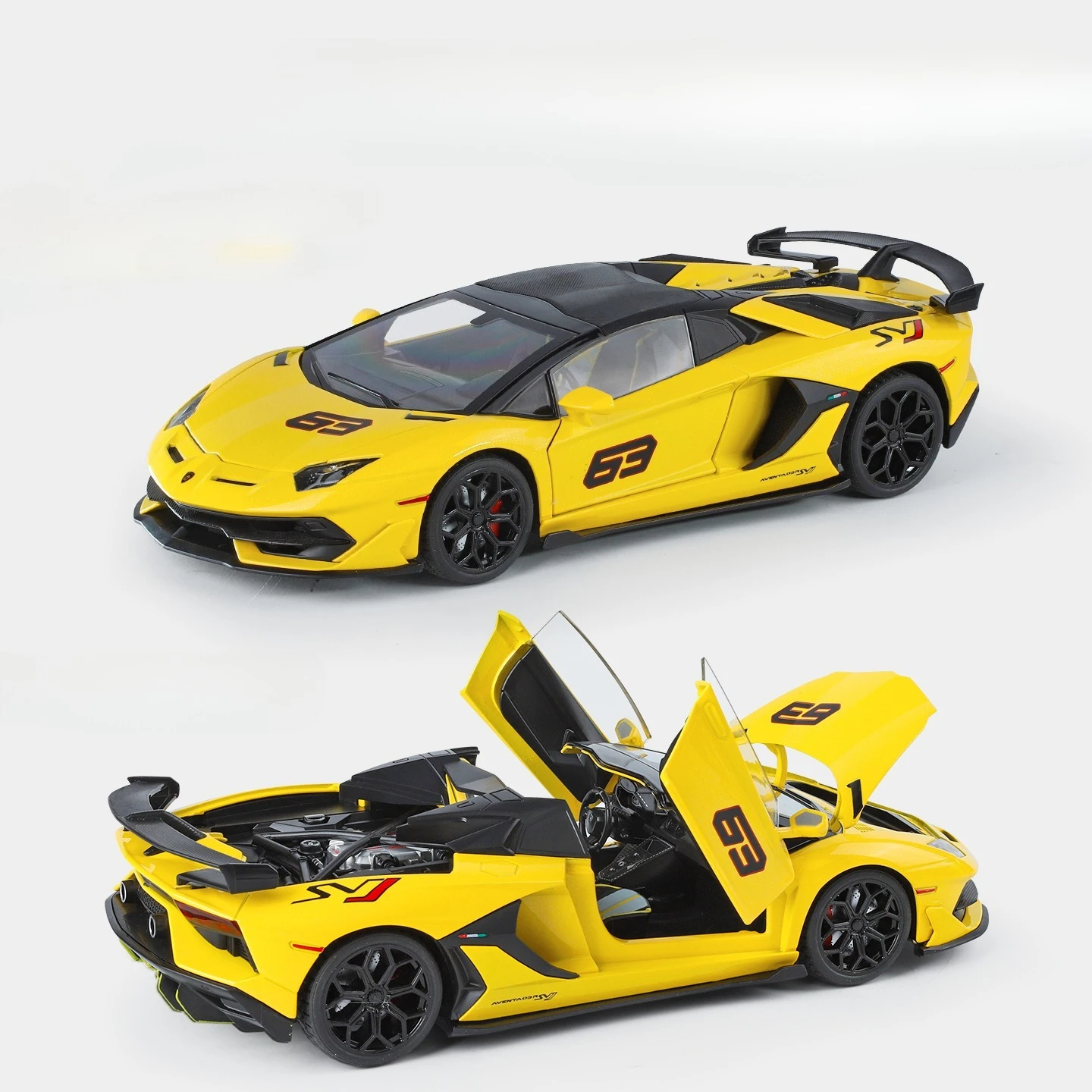 1:18 Aventador SVJ63 Sports Car Alloy Metal Diecast Car Model Toy Sound & Light Vehicle Toys Gifts
1:18 Aventador SVJ63 Sports Car Alloy Metal Diecast Car Model Toy Sound & Light Vehicle Toys Gifts