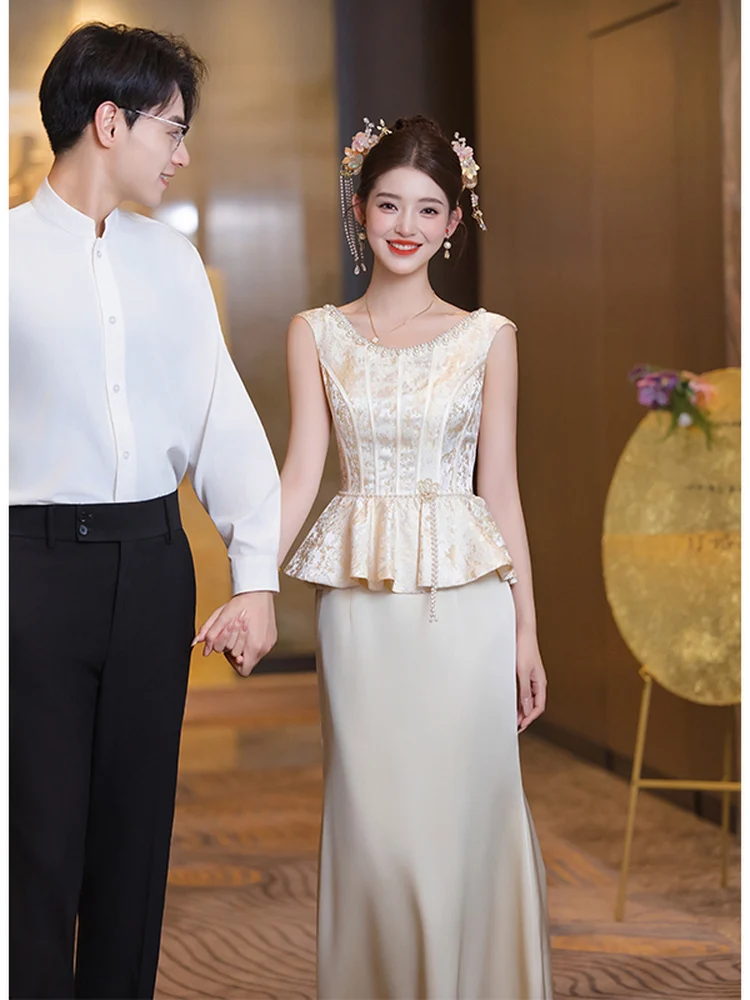 New Chinese Sle Wedding Dr Ele Slimming High-End Suitable for Engagement And Wedding Ceremony Long Evening Gown
New Chinese Sle Wedding Dr Ele Slimming High-End Suitable for Engagement And Wedding Ceremony Long Evening Gown