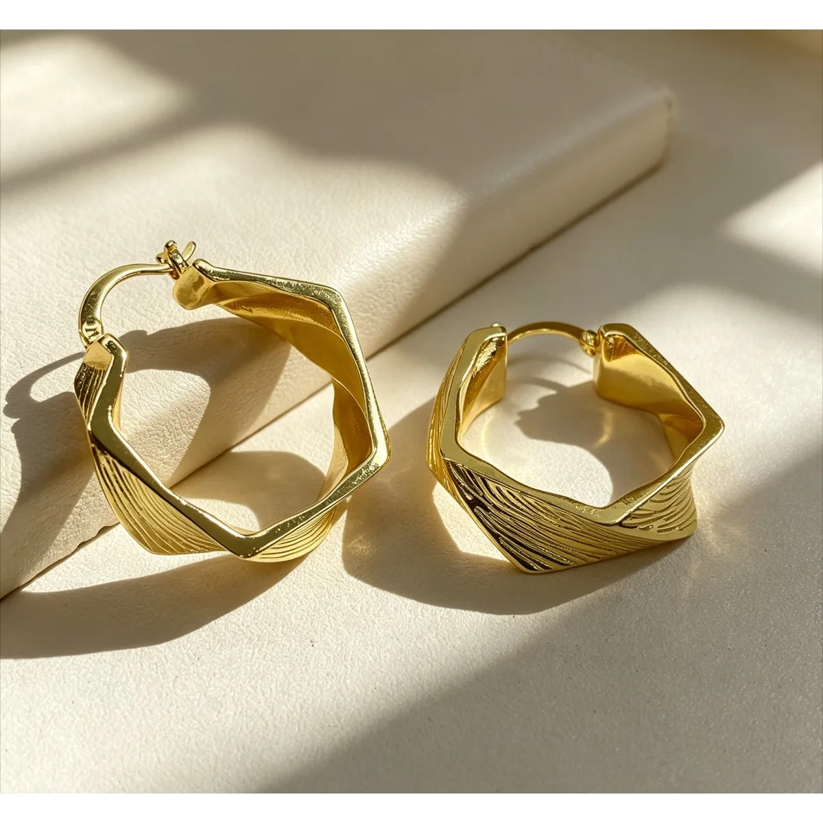 Gold Hoop Drop Earrings for Women 14K Gold Plated Geometric Textured Filigree Stud Earrings Ethnic Style Jewelry for Daily Wear
Gold Hoop Drop Earrings for Women 14K Gold Plated Geometric Textured Filigree Stud Earrings Ethnic Style Jewelry for Daily Wear