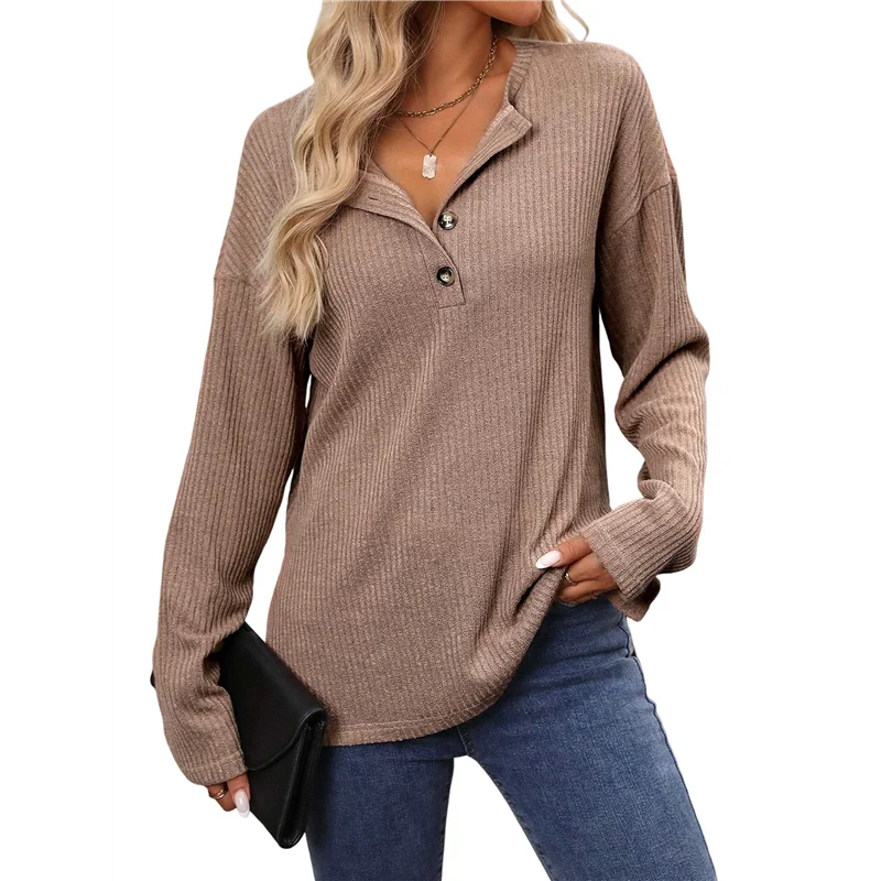 Womens Henley Long Sleeve Shirt Fall Top V Neck Fashion Dreesy Casual Tunic Sweaters Clothes Trendy Work Outfits
Womens Henley Long Sleeve Shirt Fall Top V Neck Fashion Dreesy Casual Tunic Sweaters Clothes Trendy Work Outfits