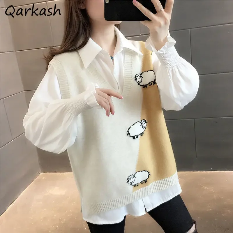 Sweater Vests Women V-neck Retro Kawaii Sleeveless Basic Knitting Breathable Stretchy Female Classy Daily Patchwork Harajuku New
Sweater Vests Women V-neck Retro Kawaii Sleeveless Basic Knitting Breathable Stretchy Female Classy Daily Patchwork Harajuku New