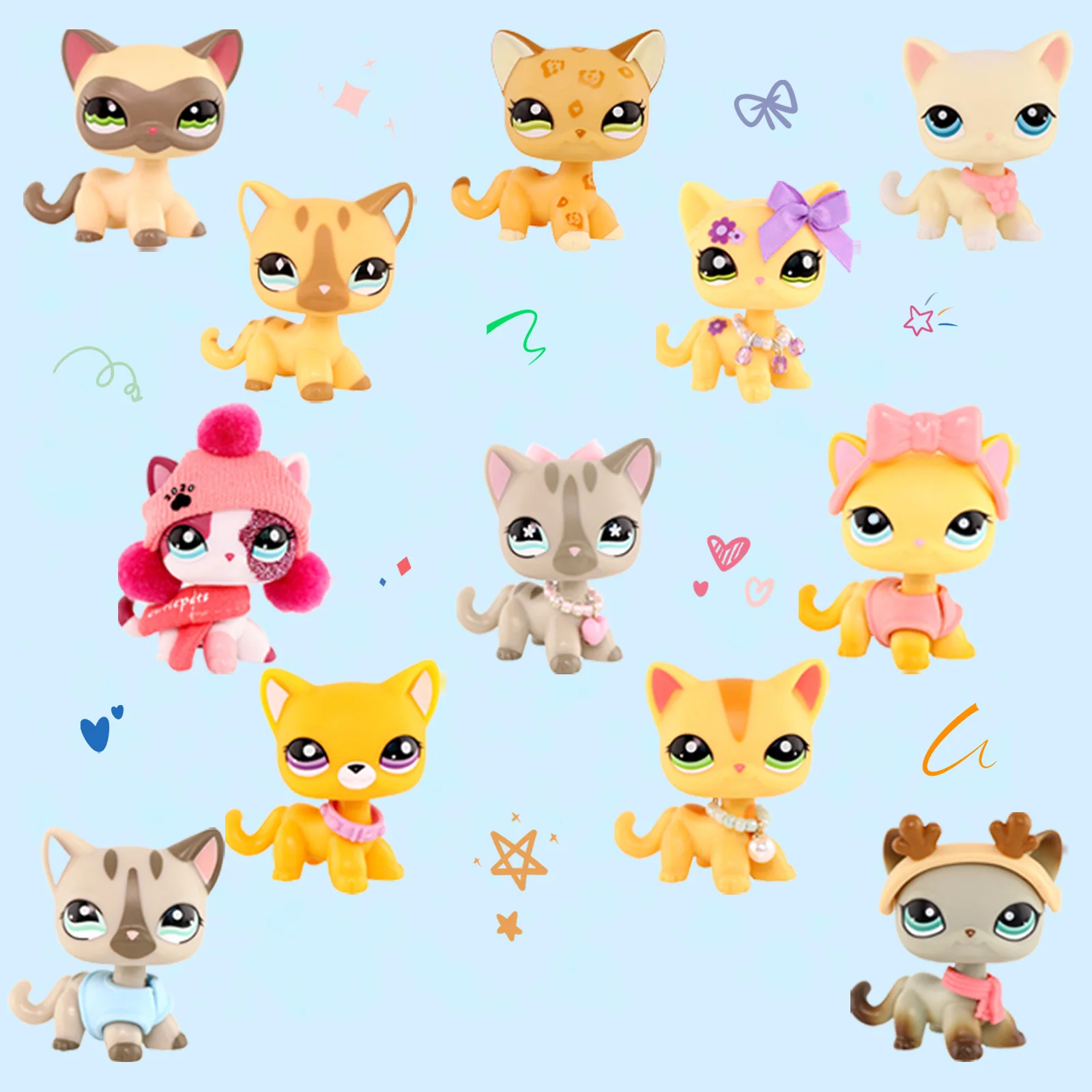 12 PCS Minilpsshop Shorthair Cat Suit Combination Pack Children's Bobble Head Toys Christmas Gifts for Boys and Girl for lps
12 PCS Minilpsshop Shorthair Cat Suit Combination Pack Children's Bobble Head Toys Christmas Gifts for Boys and Girl for lps