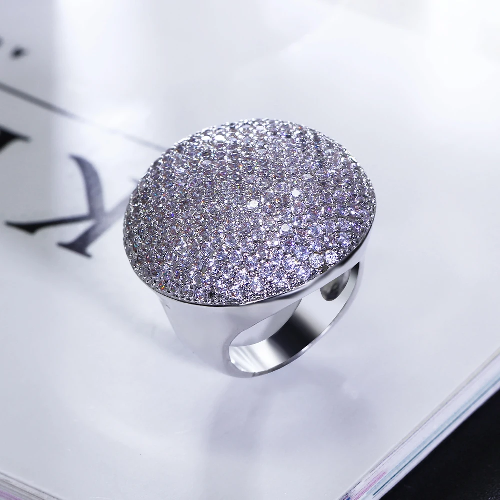 Big Discount Ring Pave Full Shiny White Cubic Zircon White Trendy Beautiful Jewelry For Women
Big Discount Ring Pave Full Shiny White Cubic Zircon White Trendy Beautiful Jewelry For Women