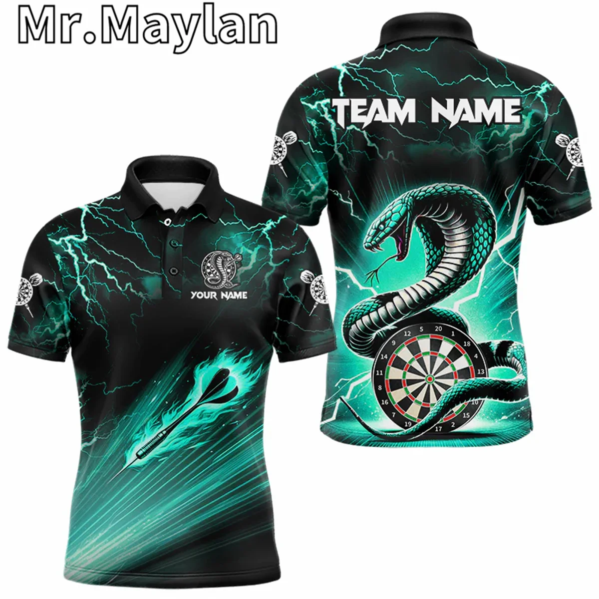 3D Personalized Turquoise Thunder Lightning Cobra Snake Dart Polo Shirts For Men Team League Darts Jerseys Gift For Darts Lovers
3D Personalized Turquoise Thunder Lightning Cobra Snake Dart Polo Shirts For Men Team League Darts Jerseys Gift For Darts Lovers