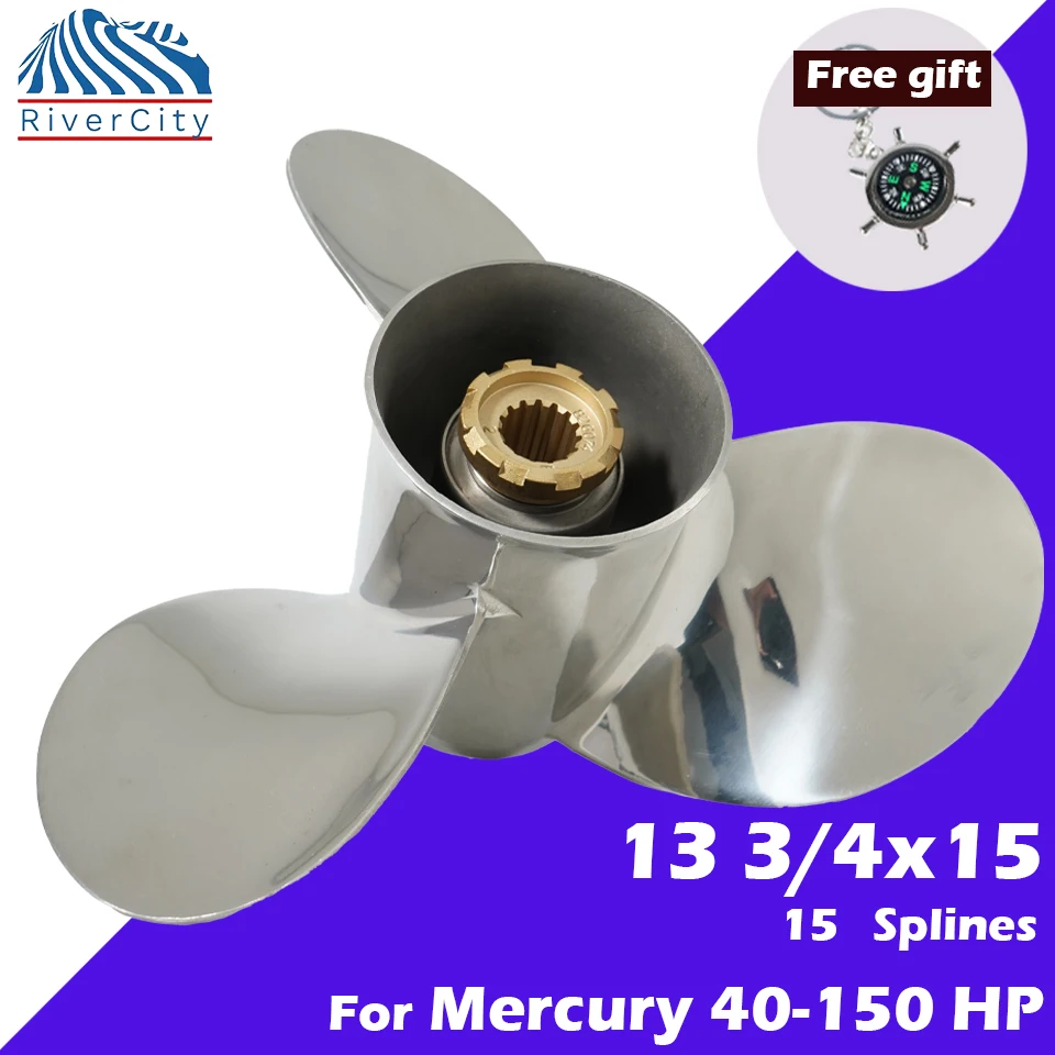 Outboard Boat Propeller 13 3/4*15 For MERCURY 50HP 60HP 70HP 80HP 90HP 100HP 115HP 125HP 140HP Stainless Steel 3 Blade 15 Spline
Outboard Boat Propeller 13 3/4*15 For MERCURY 50HP 60HP 70HP 80HP 90HP 100HP 115HP 125HP 140HP Stainless Steel 3 Blade 15 Spline