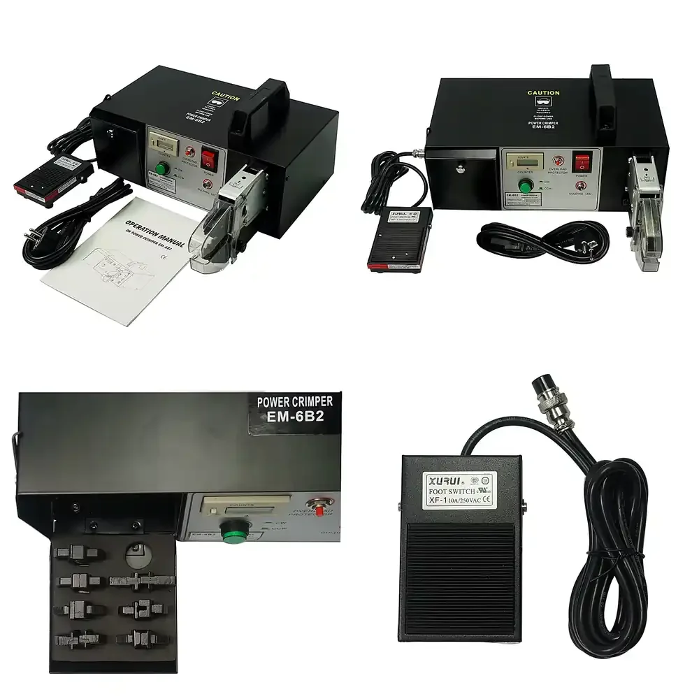 EM6B2-PRO Electrical Type Terminal Crimping Machine Tools 7 Dies Equipped for Crimping Variety Cable Manufacturing Equipment
EM6B2-PRO Electrical Type Terminal Crimping Machine Tools 7 Dies Equipped for Crimping Variety Cable Manufacturing Equipment
