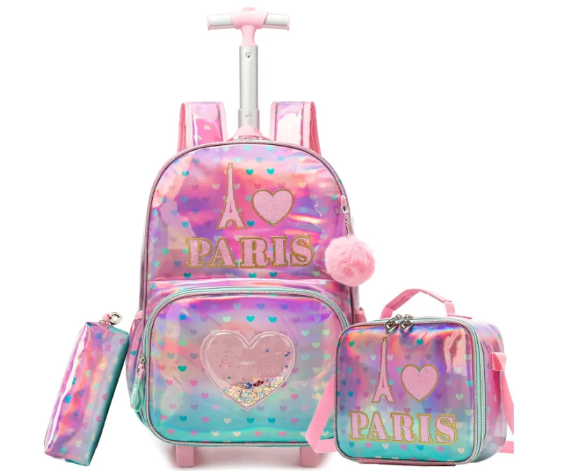 16 Inch School Rolling Backpack Bag Set For Girls Travel Trolley Rolling Backpack Lunch Bag Pen Bag 3 in 1 Wheeled Schoolbag
16 Inch School Rolling Backpack Bag Set For Girls Travel Trolley Rolling Backpack Lunch Bag Pen Bag 3 in 1 Wheeled Schoolbag