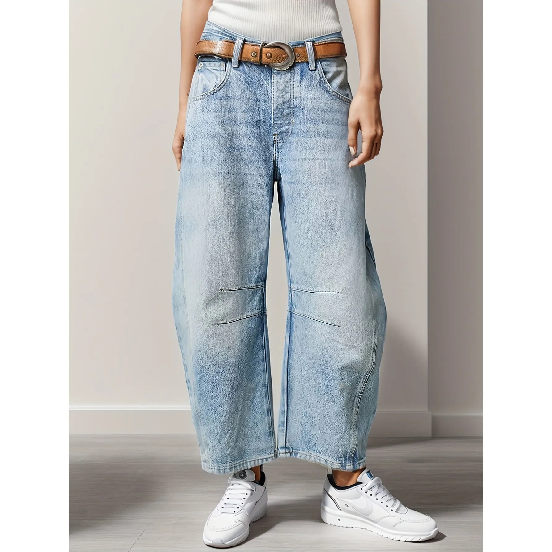 Loose Wide Leg Jeans Women's Boyfriend Sle Cleanfit PU Leather Material Winter Collection Faionable Casual Trousers
Loose Wide Leg Jeans Women's Boyfriend Sle Cleanfit PU Leather Material Winter Collection Faionable Casual Trousers