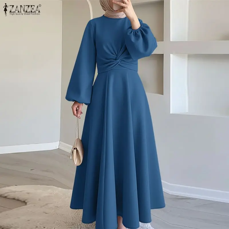 Fashion Muslim Abaya Dresses ZANZEA Women Elegant Long Lantern Sleeve Pleated Sundress Kaftan Solid Maxi Long Dress Ramadan Robe
Fashion Muslim Abaya Dresses ZANZEA Women Elegant Long Lantern Sleeve Pleated Sundress Kaftan Solid Maxi Long Dress Ramadan Robe