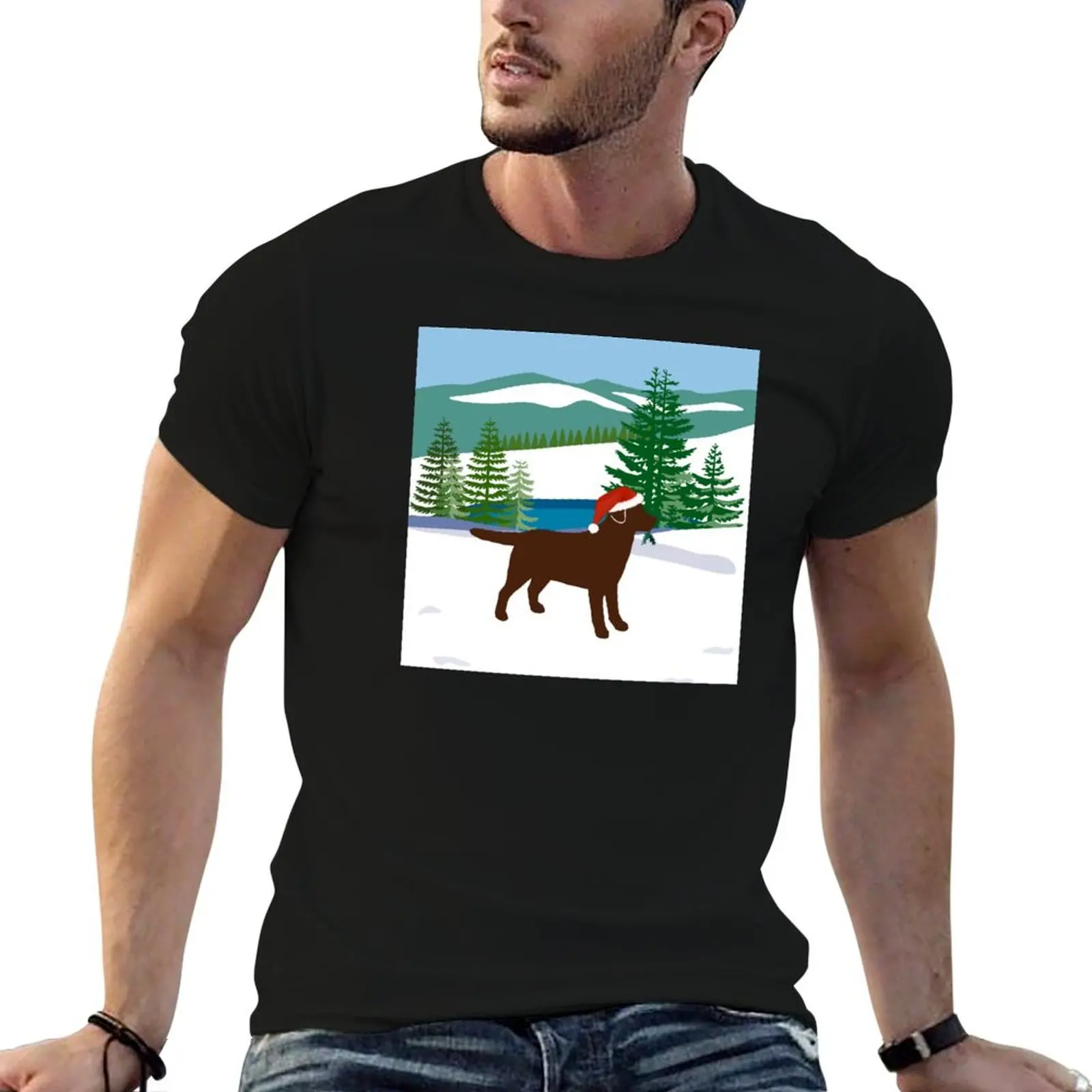 Chocolate Labrador Christmas Winter View T-Shirt t shirts for man pack white t shirts for man cotton funny T-Shirt
Chocolate Labrador Christmas Winter View T-Shirt t shirts for man pack white t shirts for man cotton funny T-Shirt