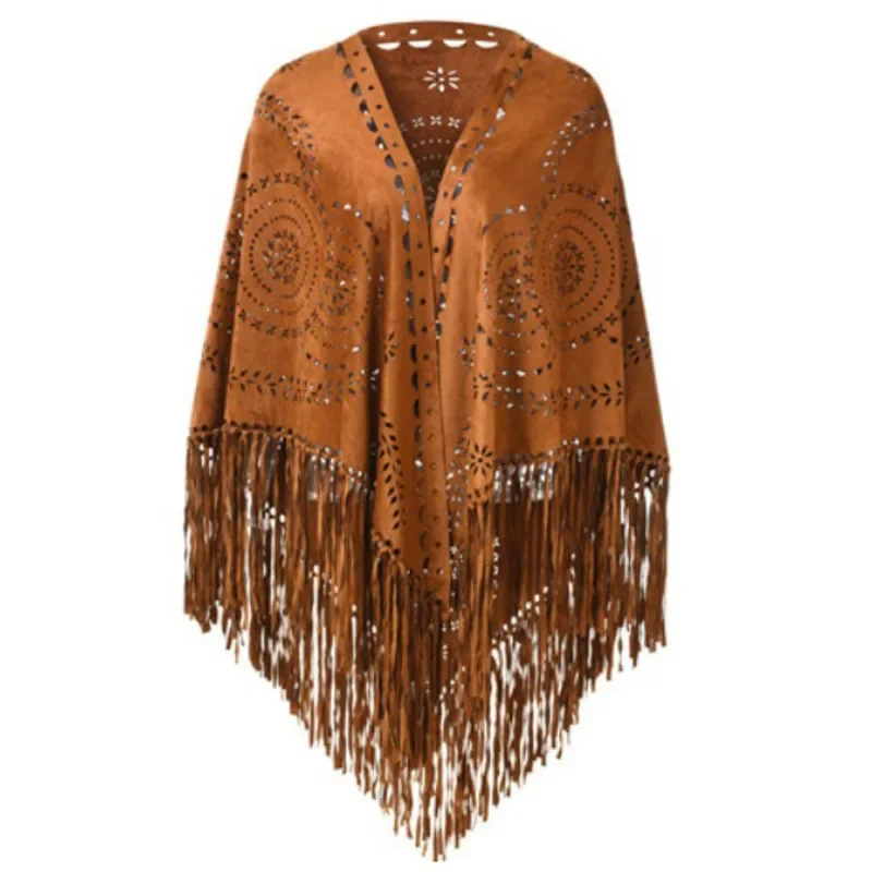 New In 2025 Solid Color Hollow Out Floral Suede Tassel Triangle Shawl Women Vintage Bohemian Beach Cardigan Boho Fringe Ponchos
New In 2025 Solid Color Hollow Out Floral Suede Tassel Triangle Shawl Women Vintage Bohemian Beach Cardigan Boho Fringe Ponchos