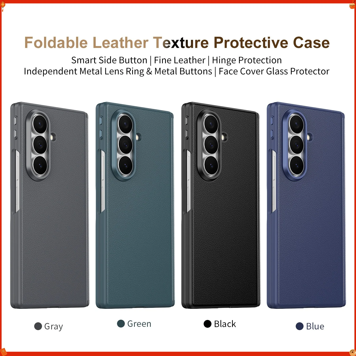 CHAOYIDIANL Smart Button Folding Phone Case for Samsung Galaxy Z Fold 6 5 4 7 Tempered Film Hinge Protective Cover
CHAOYIDIANL Smart Button Folding Phone Case for Samsung Galaxy Z Fold 6 5 4 7 Tempered Film Hinge Protective Cover