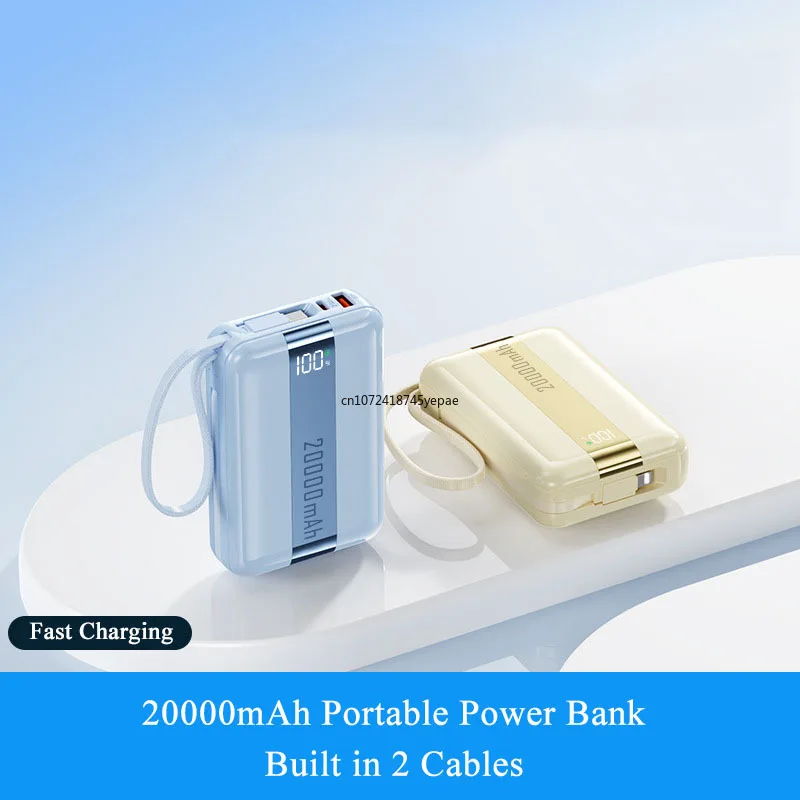 Power Bank 20000mAh 22.5W PD20W Fast Charging Powerbank Built in 2 Cables Portable External Battery Charger for iPhone Xiaomi 14
Power Bank 20000mAh 22.5W PD20W Fast Charging Powerbank Built in 2 Cables Portable External Battery Charger for iPhone Xiaomi 14