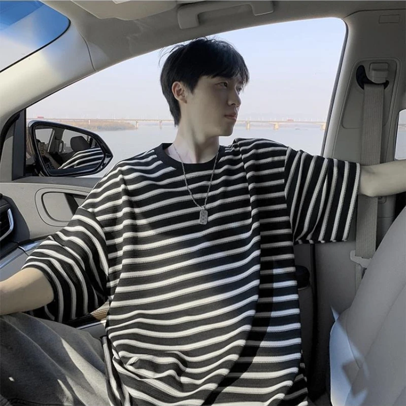 Casual Loose Fit Striped Tee for Men Retro Inspired Round Neck Short Sleeve Shirt Summer Season 100 Cotton Large Size Apparel
Casual Loose Fit Striped Tee for Men Retro Inspired Round Neck Short Sleeve Shirt Summer Season 100 Cotton Large Size Apparel