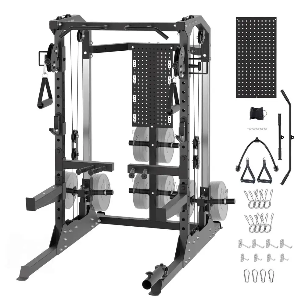 Power Cage, 2000LB Power Rack with Dual Independent Pulley System, Squat Rack with Adjustable Cable Crossover, MultiFunction Ho
Power Cage, 2000LB Power Rack with Dual Independent Pulley System, Squat Rack with Adjustable Cable Crossover, MultiFunction Ho