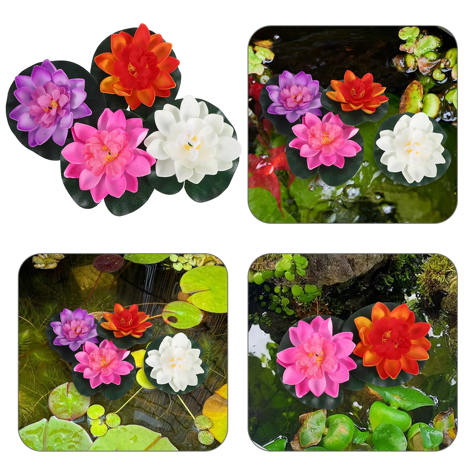 4 Pcs Artificial Floating Pool Flowers Fake Aquarium Plants Faux Lilies Louts Plastic Decor for Water Wedding Decorations
4 Pcs Artificial Floating Pool Flowers Fake Aquarium Plants Faux Lilies Louts Plastic Decor for Water Wedding Decorations