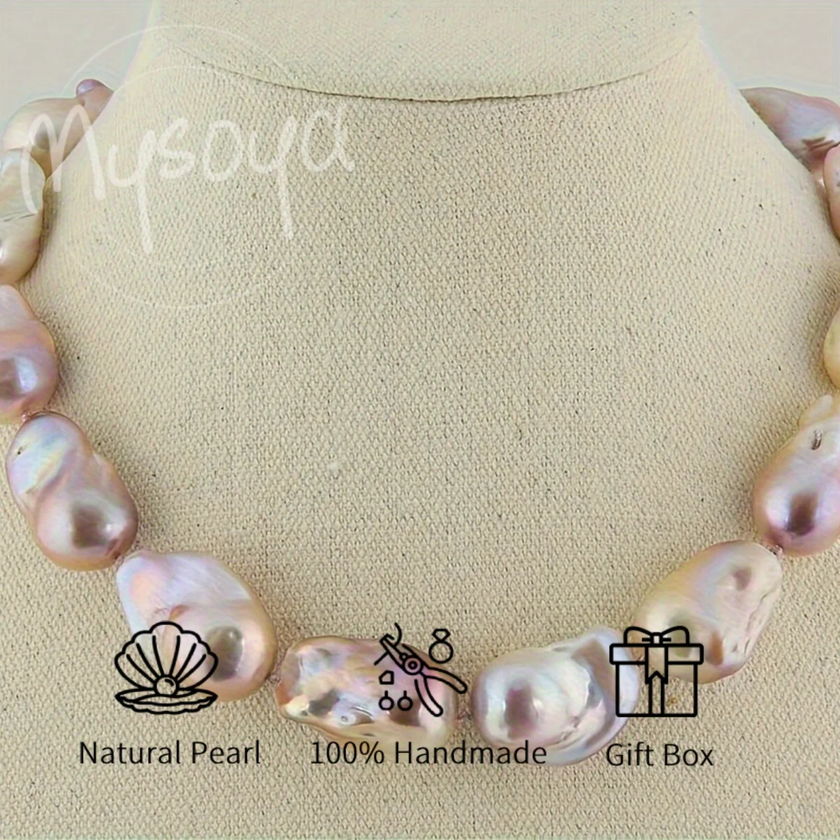 MYSOYA 12-21mm Pink Purple Baroque Freshwater Pearl Necklace Large Pearls Gift Box Perfect Gift For Wedding Birthday Christmas
MYSOYA 12-21mm Pink Purple Baroque Freshwater Pearl Necklace Large Pearls Gift Box Perfect Gift For Wedding Birthday Christmas