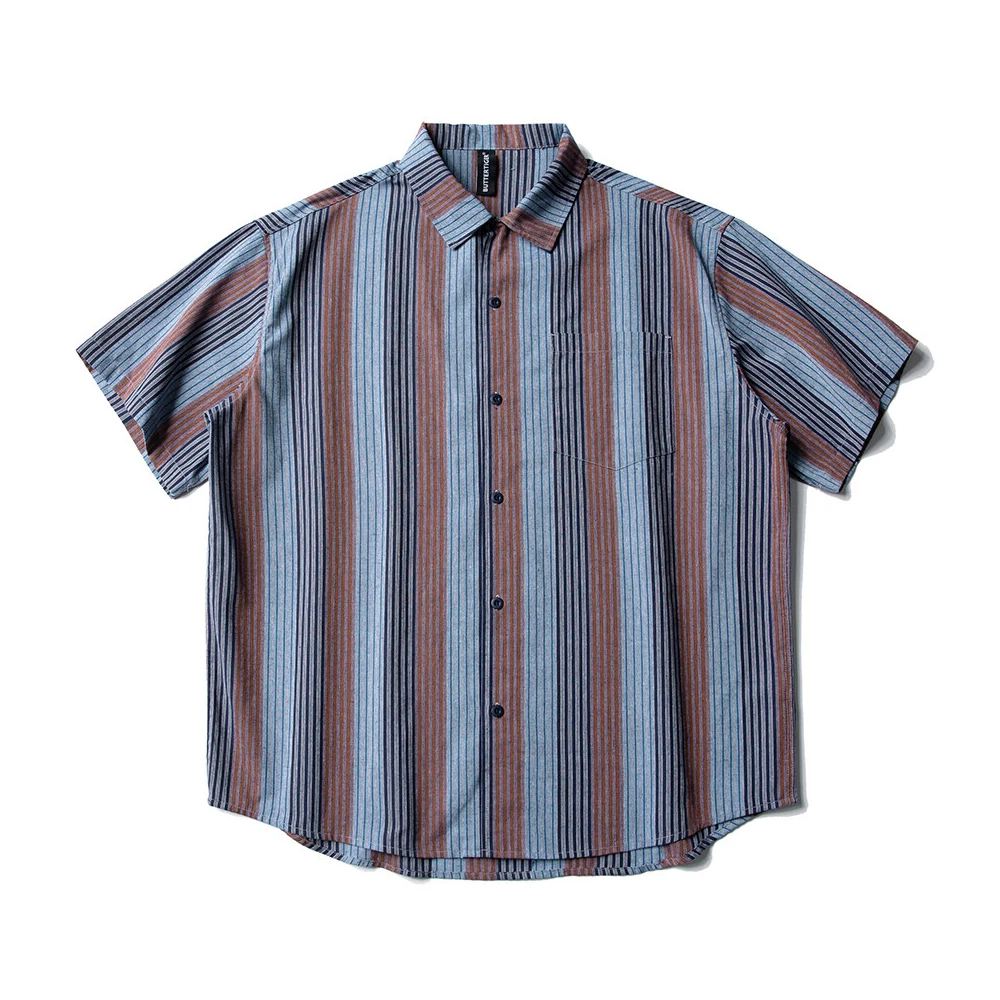 Men's Summer Vintage Striped Japanese Streetwear Fashion Loose Casual Short Sleeve Pure Cotton Shirts Cityboy Oversize Blouses
Men's Summer Vintage Striped Japanese Streetwear Fashion Loose Casual Short Sleeve Pure Cotton Shirts Cityboy Oversize Blouses