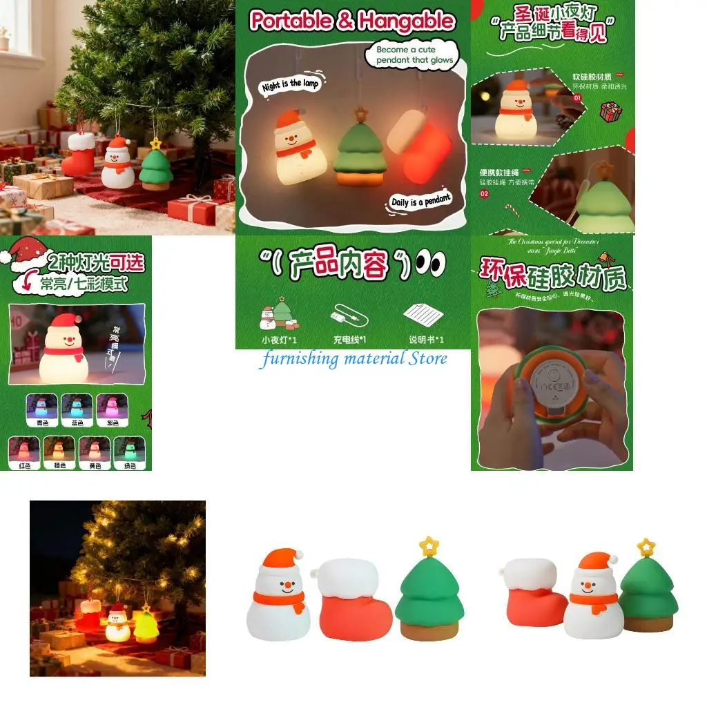 Y5GD 3 Pack Portable Christmas Silicone Night Light Dimmable Bedside Lamp
Y5GD 3 Pack Portable Christmas Silicone Night Light Dimmable Bedside Lamp