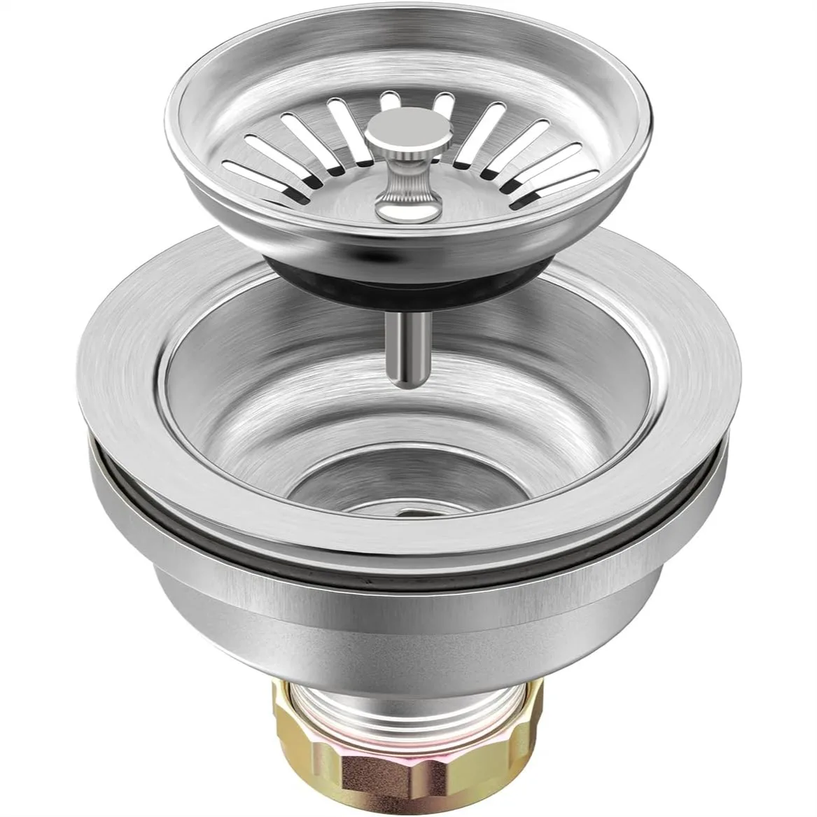 Kitchen Sink Drain Assembly 3-1/2 Inch, Stainless Steel Strainer Kit with Removable Basket Stopper, Universal Fit for Standard
Kitchen Sink Drain Assembly 3-1/2 Inch, Stainless Steel Strainer Kit with Removable Basket Stopper, Universal Fit for Standard