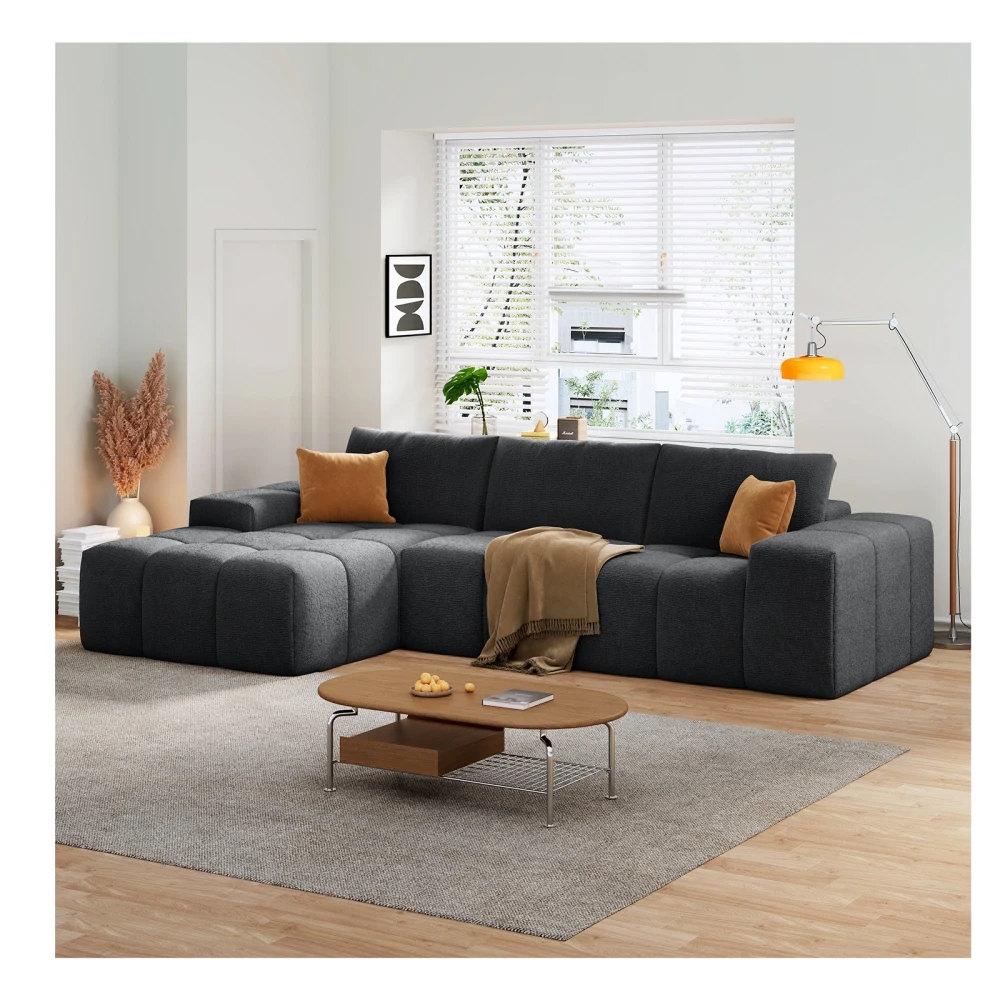 L-shaped Modular Sofa: No Assembly, Deep Seat,3 Cushions,Soft Fabric for Modern Living & Bedrooms
L-shaped Modular Sofa: No Assembly, Deep Seat,3 Cushions,Soft Fabric for Modern Living & Bedrooms