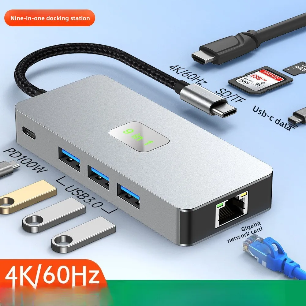 Многофункциональный USB-концентратор 9-в-1 4K60Гц, док-станция Type-C для ноутбуков, USB-хабы и док-станции
Многофункциональный USB-концентратор 9-в-1 4K60Гц, док-станция Type-C для ноутбуков, USB-хабы и док-станции