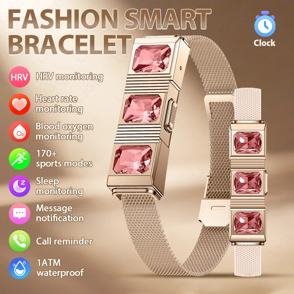 LIGE Fashion Rhinestone Smart Bracelet Health Tracker Heart Rate Monitor Sports Band Smart Watch 1ATM Waterproof For Android IOS
LIGE Fashion Rhinestone Smart Bracelet Health Tracker Heart Rate Monitor Sports Band Smart Watch 1ATM Waterproof For Android IOS