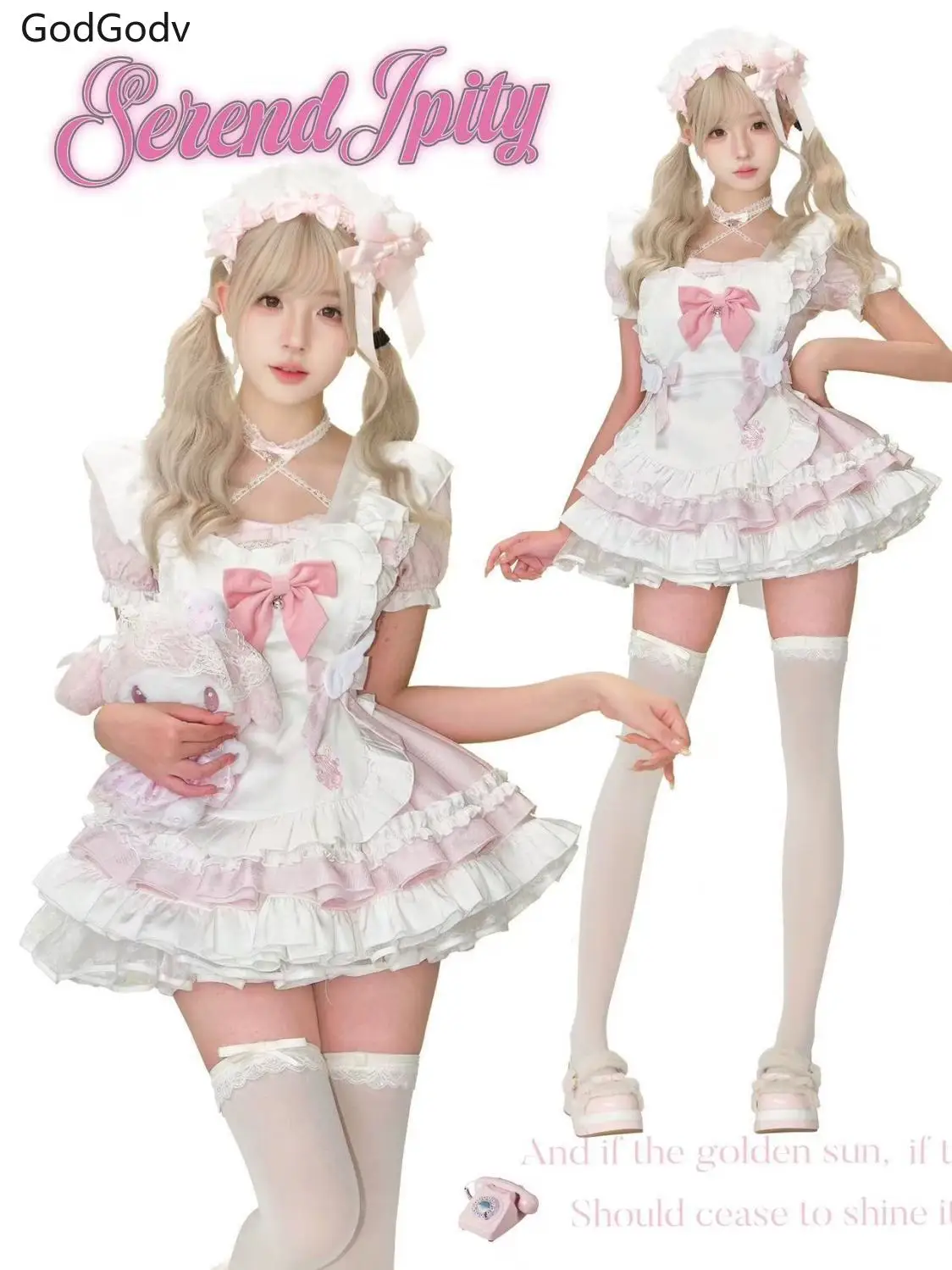 Sweet Lolita Maid Kawaii Pink White Puff Sleeve Bow Ruffle Lace Slim Fit 2 Piece Set Women Girls Cosplay Party Daily Wear Outfit
Sweet Lolita Maid Kawaii Pink White Puff Sleeve Bow Ruffle Lace Slim Fit 2 Piece Set Women Girls Cosplay Party Daily Wear Outfit