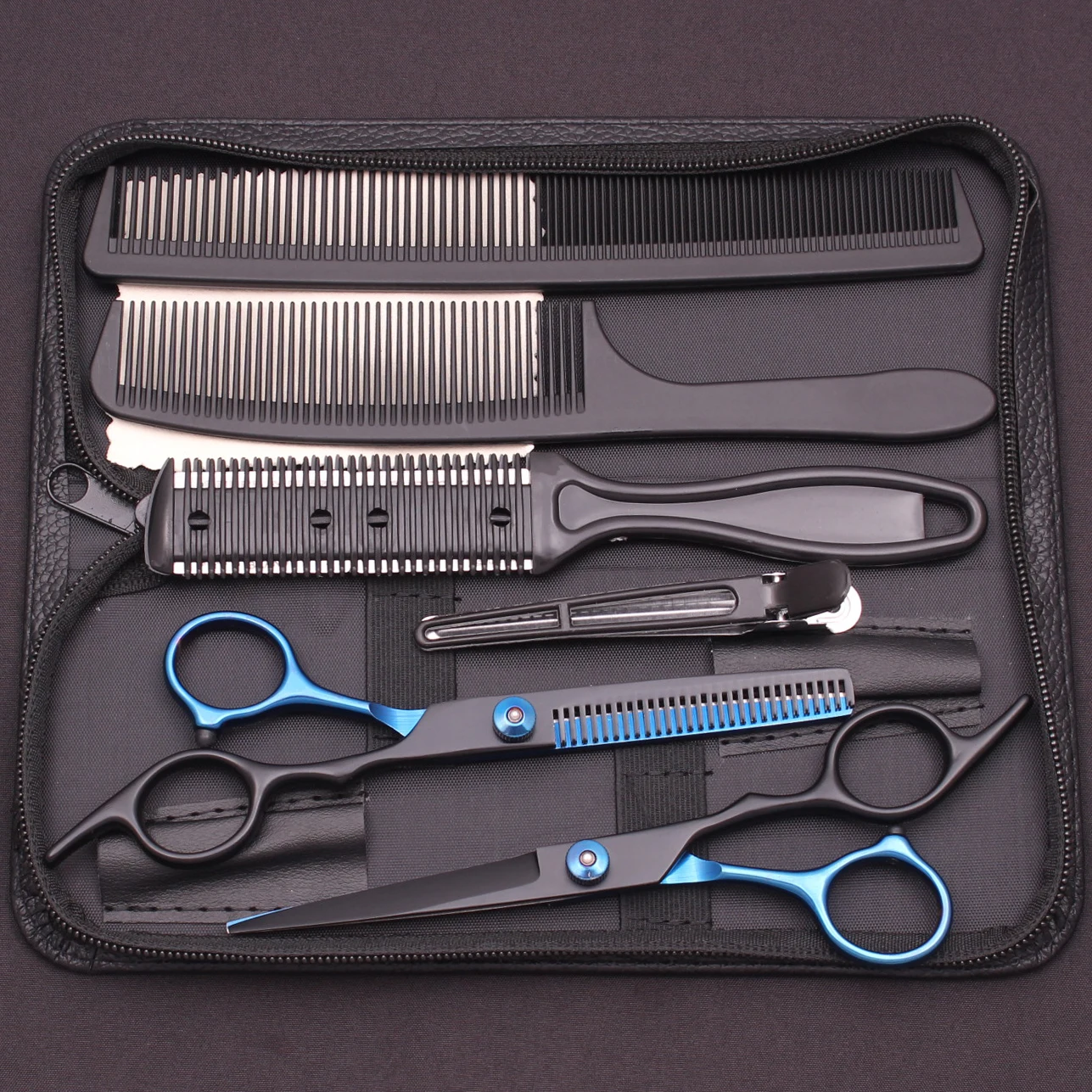 6 inch Hair Cutting Scissors Japan Stainless Black Blue Hair Thinning Scissors Hairdressing Shears Barbershop Shears Set C1001
6 inch Hair Cutting Scissors Japan Stainless Black Blue Hair Thinning Scissors Hairdressing Shears Barbershop Shears Set C1001