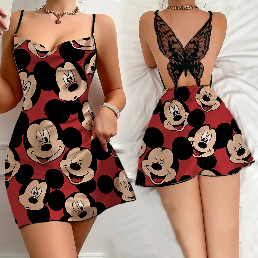 New Summer Sleeveless Sleepwear for Women Sexy Charming Female Suspender Dress Disney Cartoon Pattern Print Women's Nightwear
New Summer Sleeveless Sleepwear for Women Sexy Charming Female Suspender Dress Disney Cartoon Pattern Print Women's Nightwear