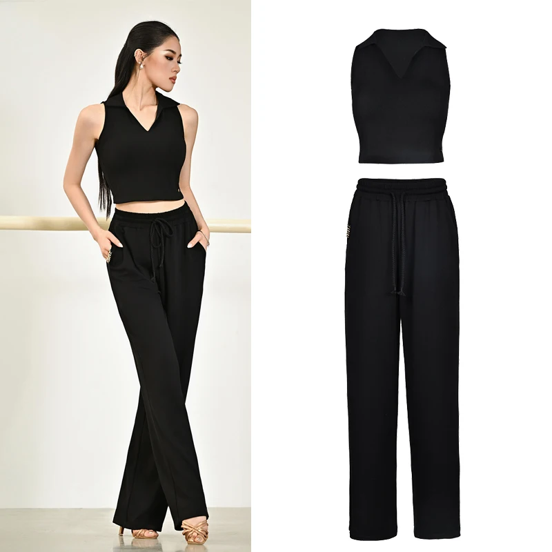 2026 Latin Dance Performance Costumes For Women Black Vest Latin Pants Outfits Adult Female Chacha Latin Dance Clothes DQS23256
2026 Latin Dance Performance Costumes For Women Black Vest Latin Pants Outfits Adult Female Chacha Latin Dance Clothes DQS23256