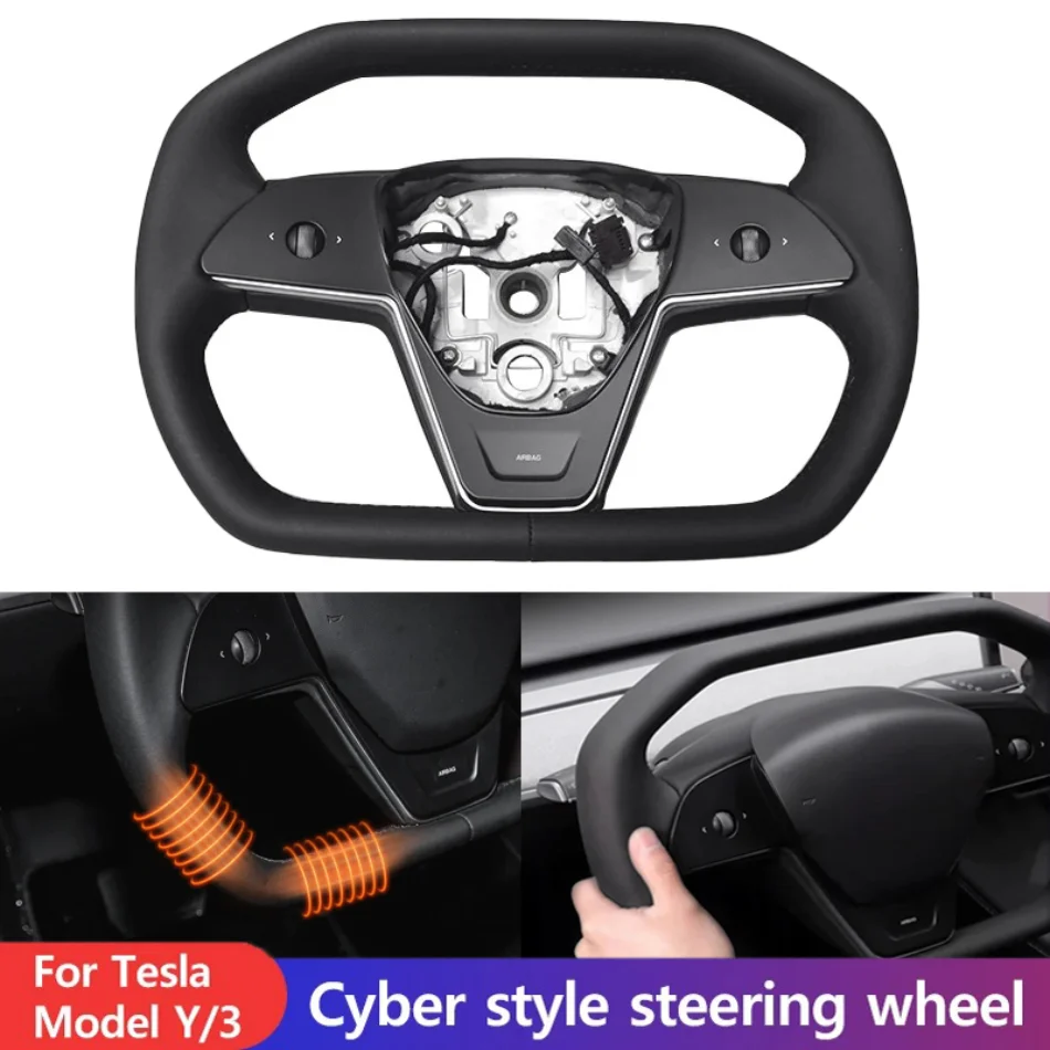 New Cyber Style Steering Wheel Nappa Leather Heated for Tesla Model Y 2017-204 Model 3 2021-2023 Auto Modification Accessories
New Cyber Style Steering Wheel Nappa Leather Heated for Tesla Model Y 2017-204 Model 3 2021-2023 Auto Modification Accessories