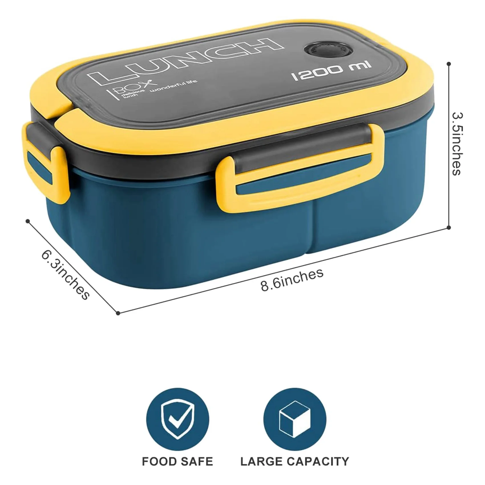 24-Hour Delivery 5X Bento Box Adult Lunch Box, 1200ML Double Layer Lunch Box With Spoon & Fork High Capacity Food Containers, Le
24-Hour Delivery 5X Bento Box Adult Lunch Box, 1200ML Double Layer Lunch Box With Spoon & Fork High Capacity Food Containers, Le