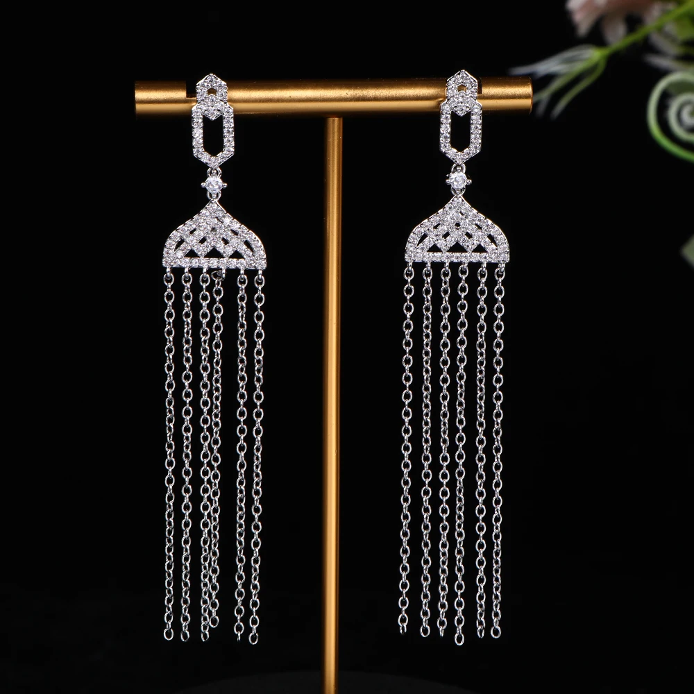 Luxury zirconia Tassels Earring For Women Wedding Party Bridal Jewelry femme Gift E1641
Luxury zirconia Tassels Earring For Women Wedding Party Bridal Jewelry femme Gift E1641