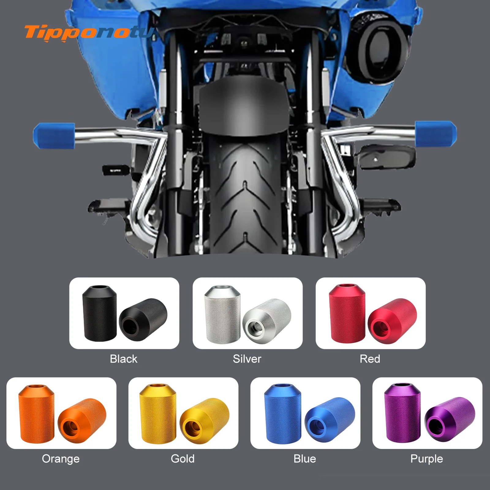 TippoMotu Crash Bar CNC Sliders End Caps Knurling for Harley Touring Softail Front Engine Guard Rear Saddlebag Guard 2PCS
TippoMotu Crash Bar CNC Sliders End Caps Knurling for Harley Touring Softail Front Engine Guard Rear Saddlebag Guard 2PCS