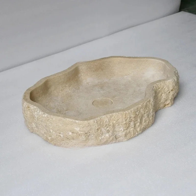 Modern style indoor/outdoor stone travertine sink irregular waveform easy to clean polished drain for school hand washing
Modern style indoor/outdoor stone travertine sink irregular waveform easy to clean polished drain for school hand washing